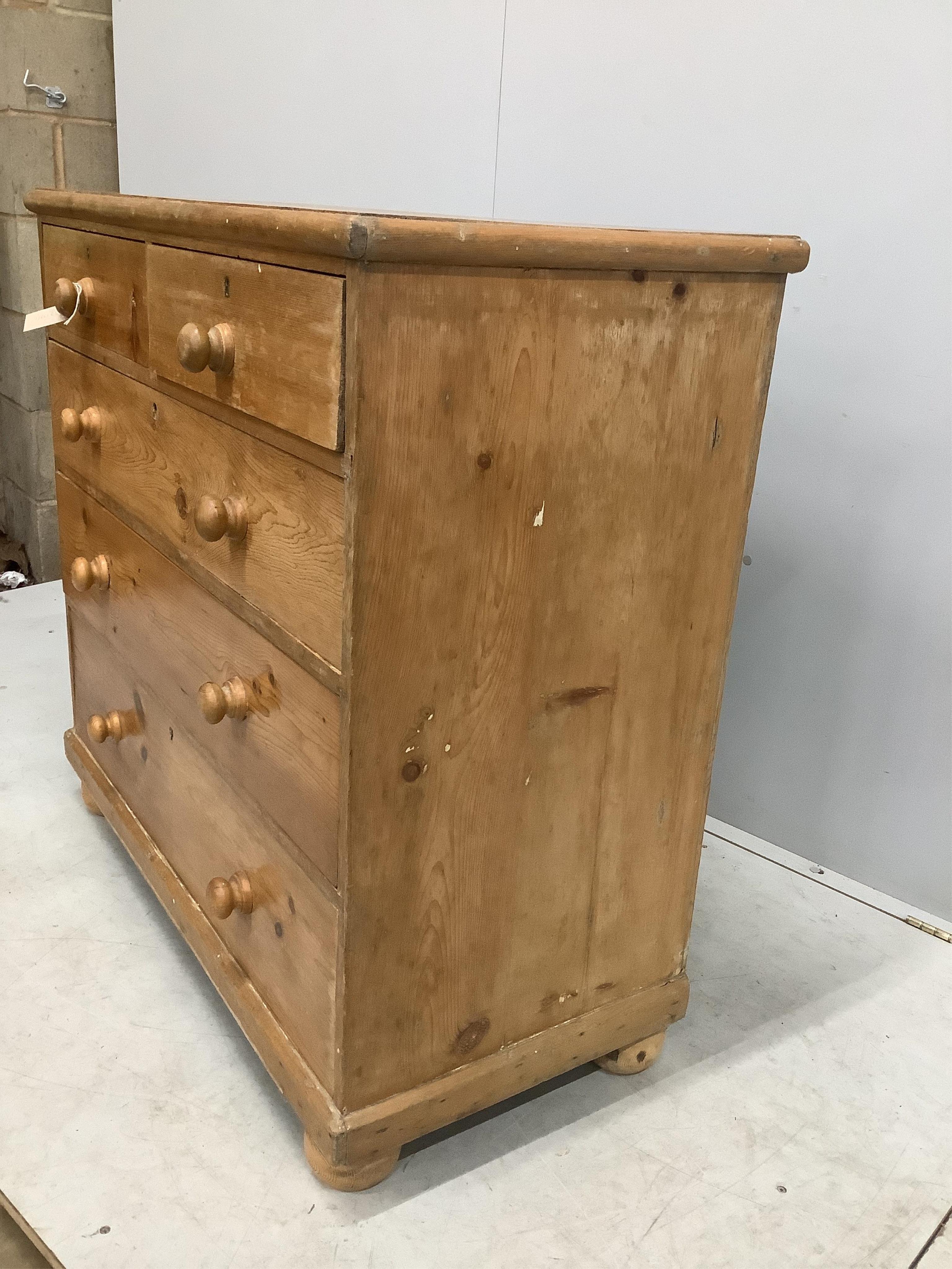 A Victorian pine chest, width 100cm, depth 47cm, height 95cm. Condition - fair